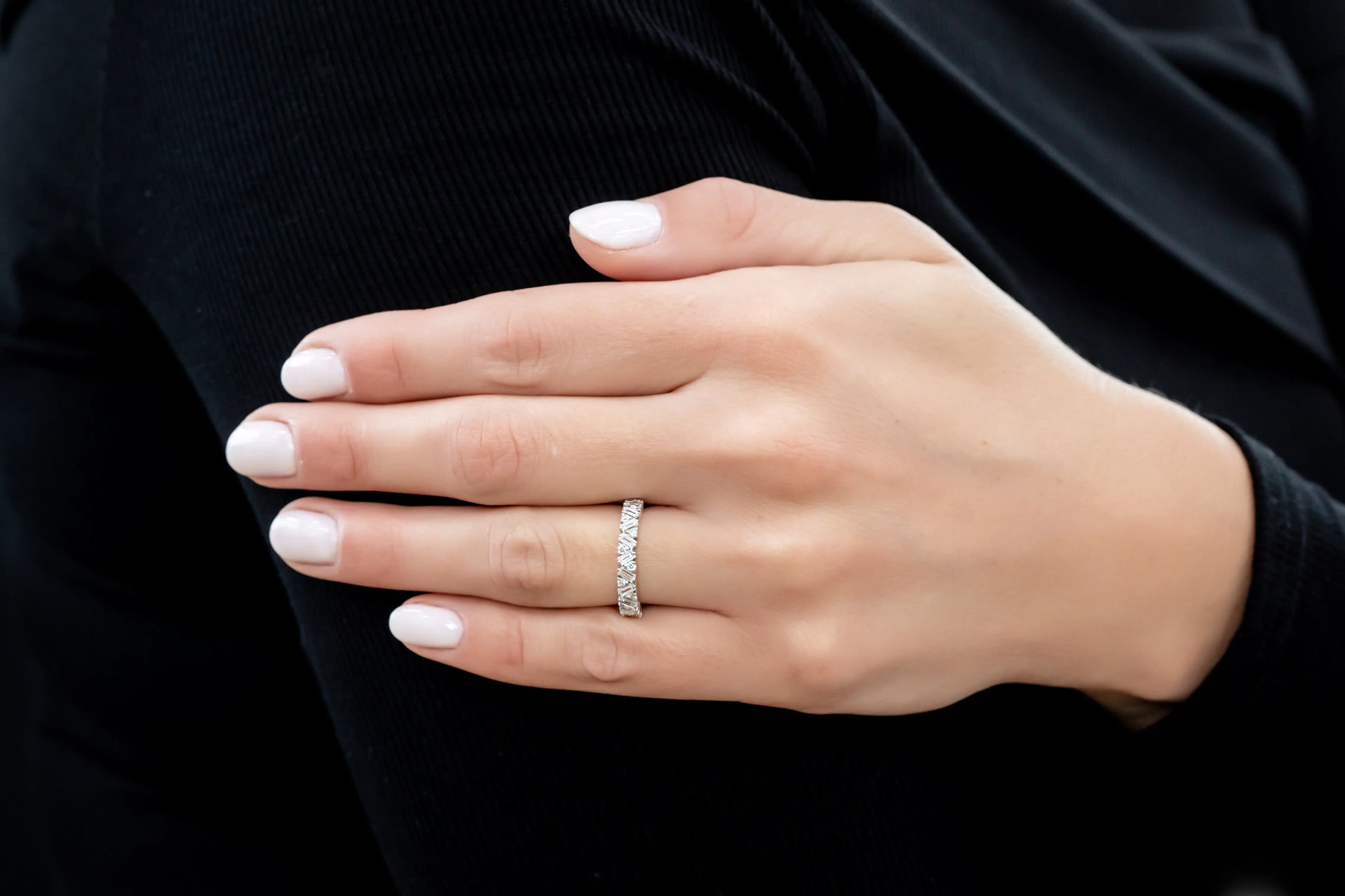 White Gold Ladies Rings Baguette x Rounds Diamond Band Danson Jewelers Danson Jewelers 