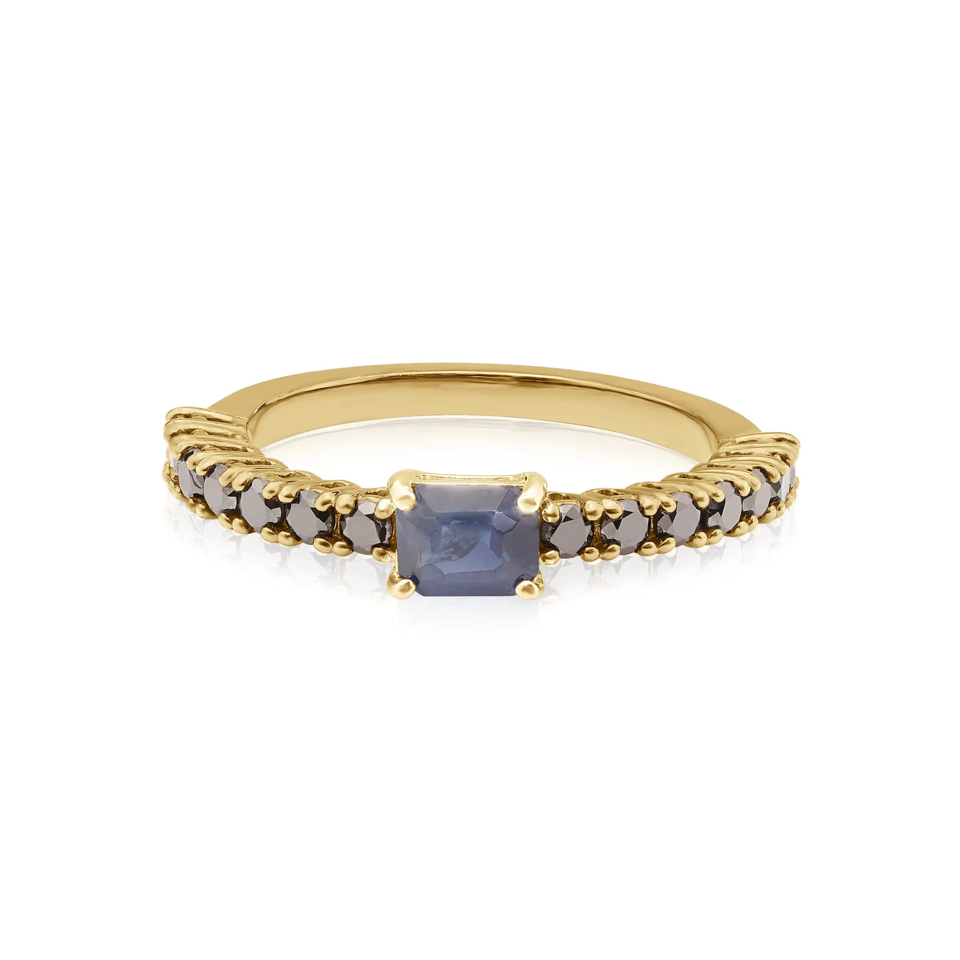 Black Diamond and Sapphire Ring - Danson Jewelers Gemstone Rings 