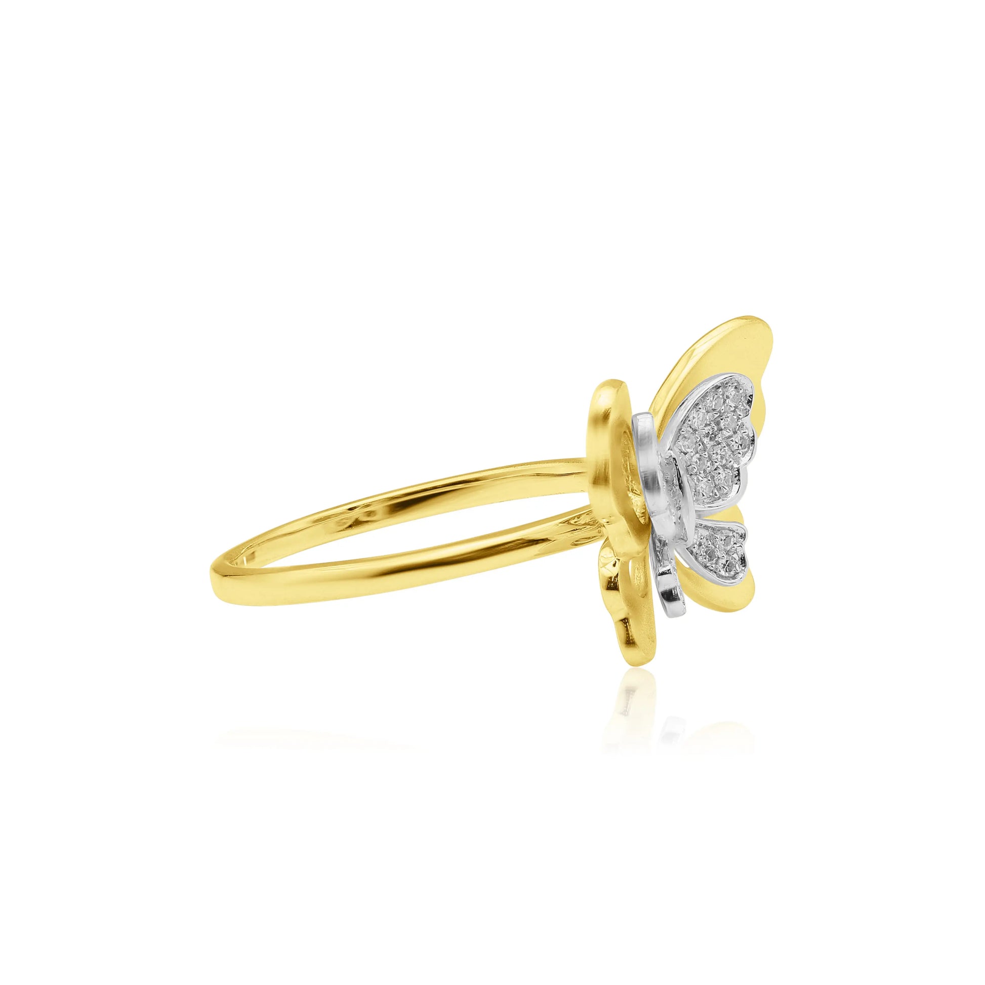 Yellow Gold Ladies Rings Butterfly Diamond Ring dansonjewelers Danson Jewelers 