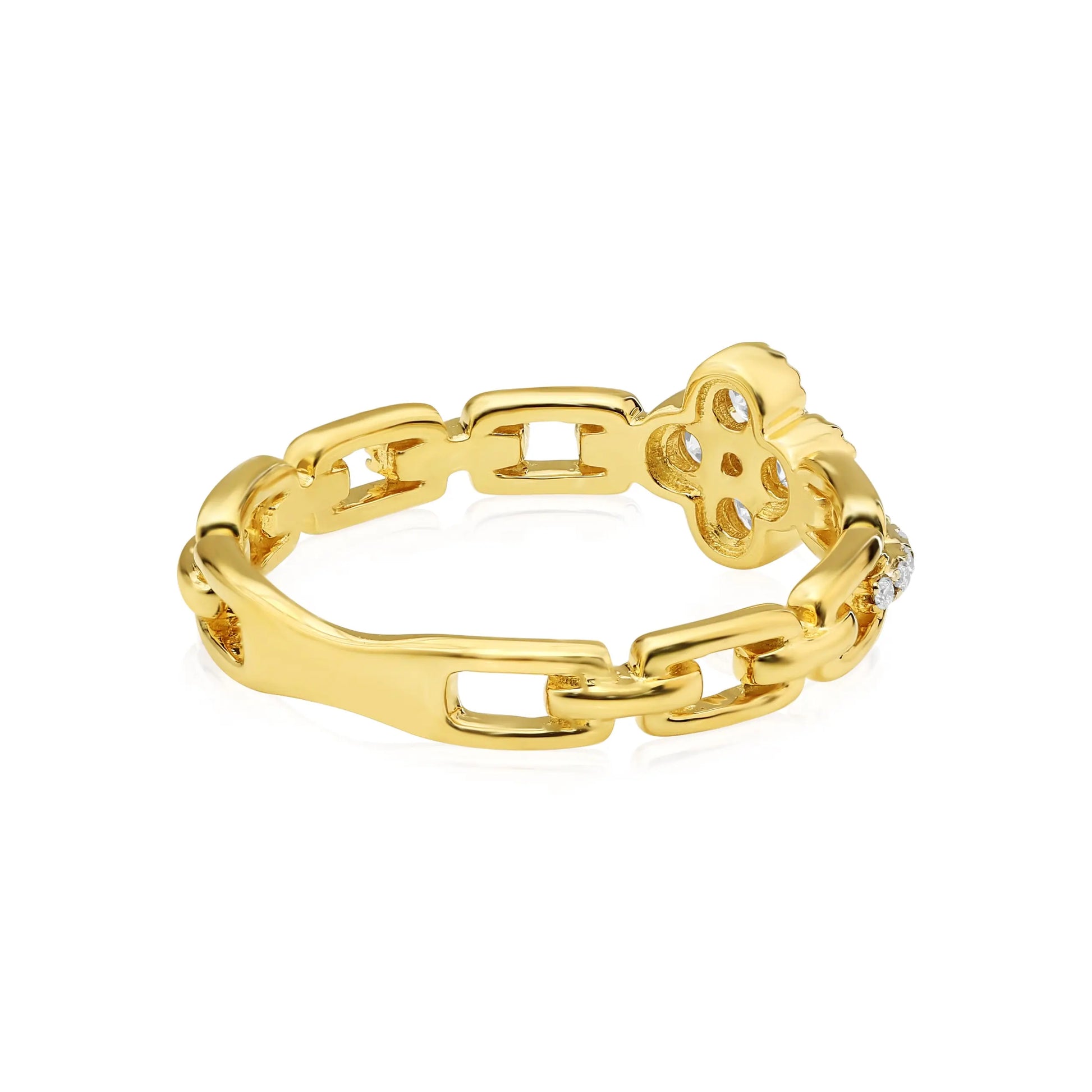 Yellow Gold Ladies Rings Clover Diamond Ring Danson Jewelers Danson Jewelers 