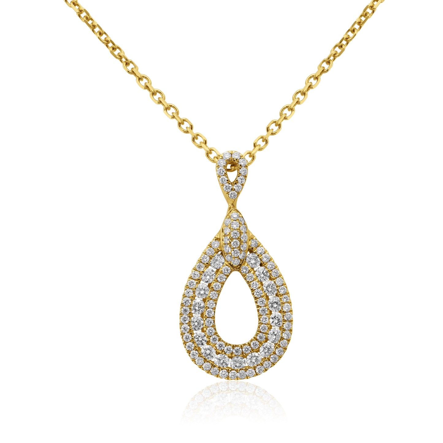 Yellow Gold Necklace 14k Yellow Gold Open Tear Drop Pendant dansonjewelers Danson Jewelers 