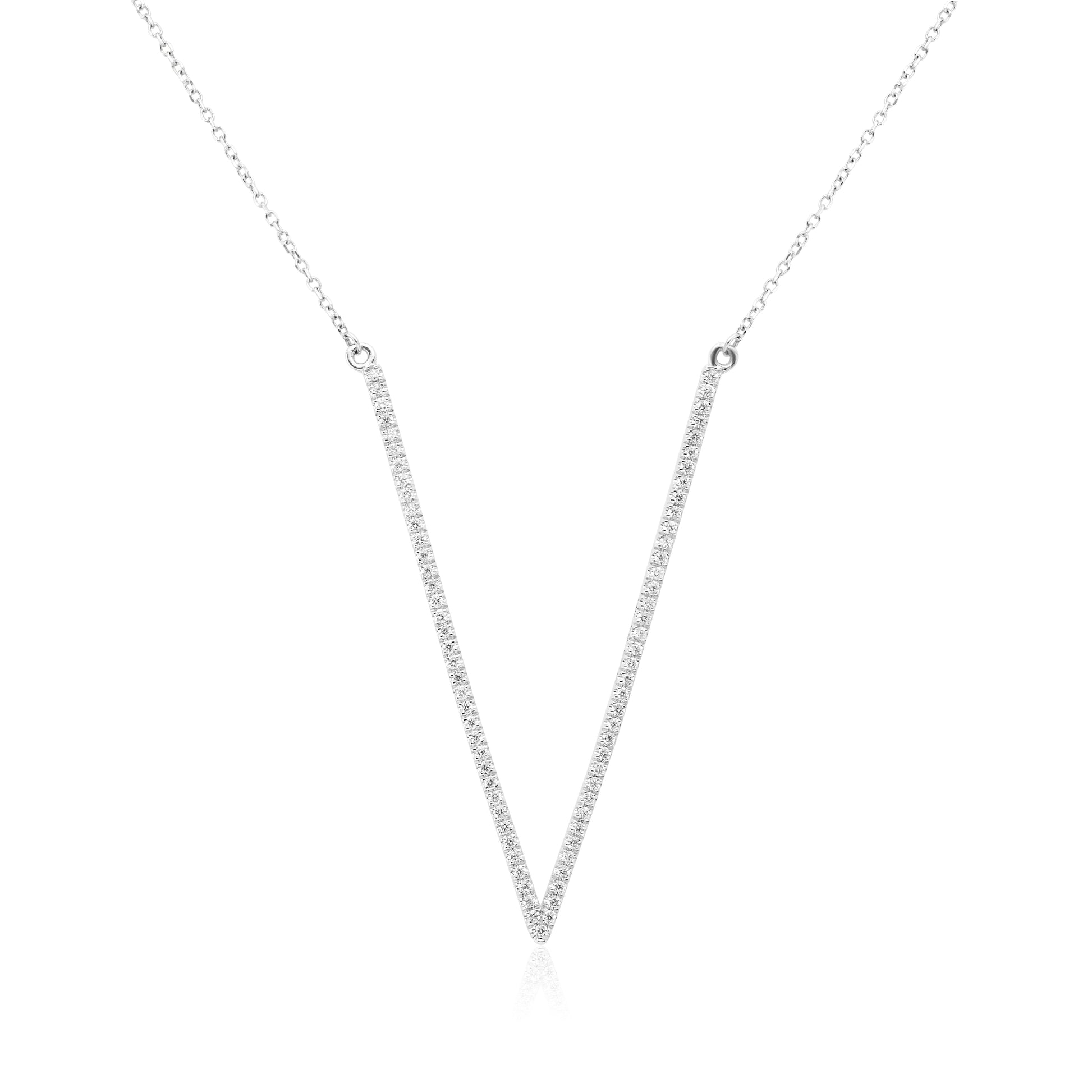 White Gold Necklaces 14k Diamond V Pendant Danson Jewelers Danson Jewelers 