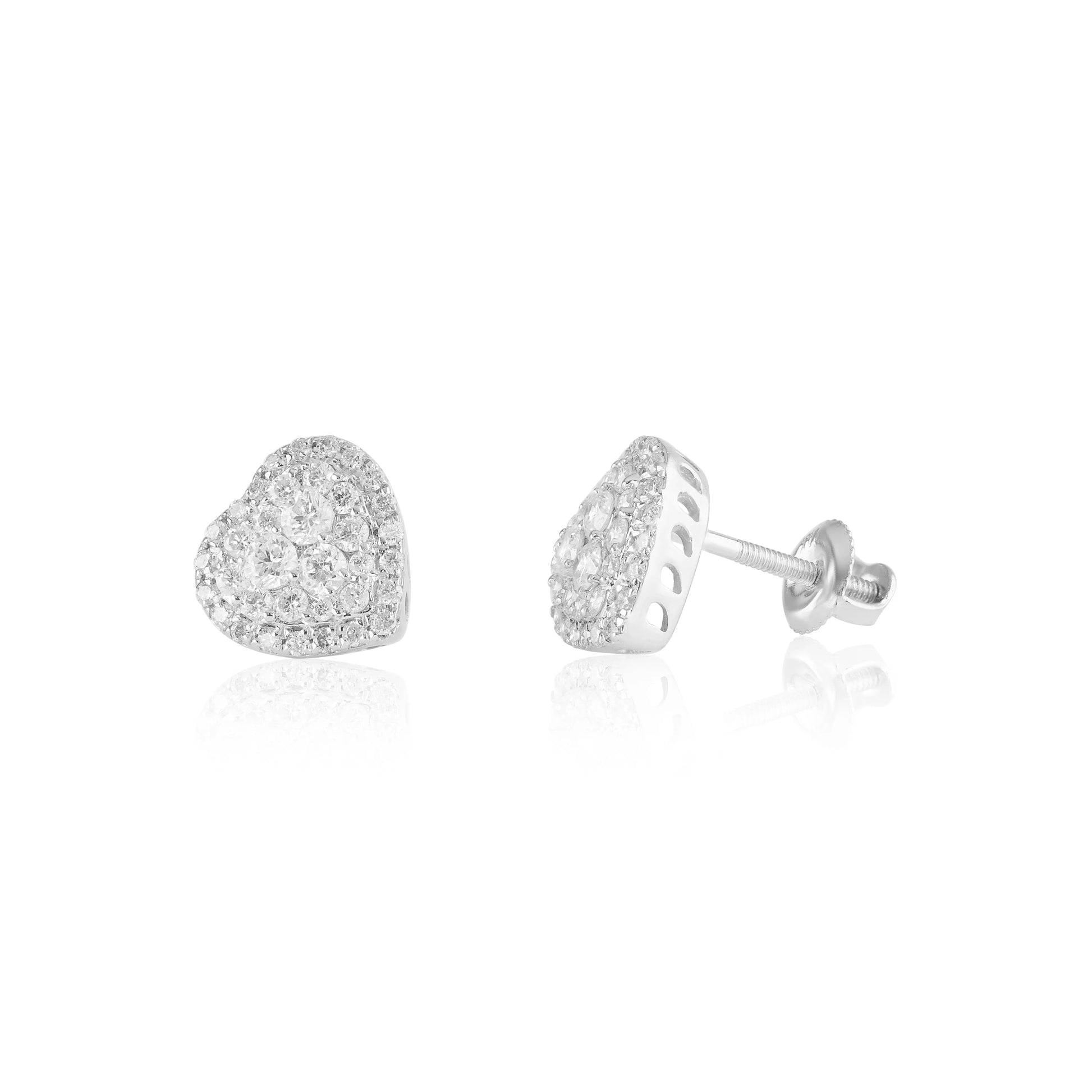 White Gold Earrings Heart Diamond Stud Earrings Danson Jewelers Danson Jewelers 