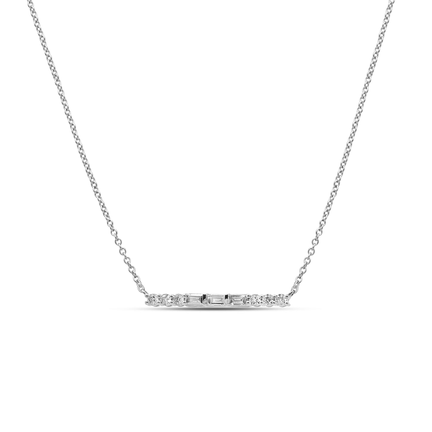 White Gold Necklaces White Gold Diamond Bar Necklace Danson Jewelers Danson Jewelers