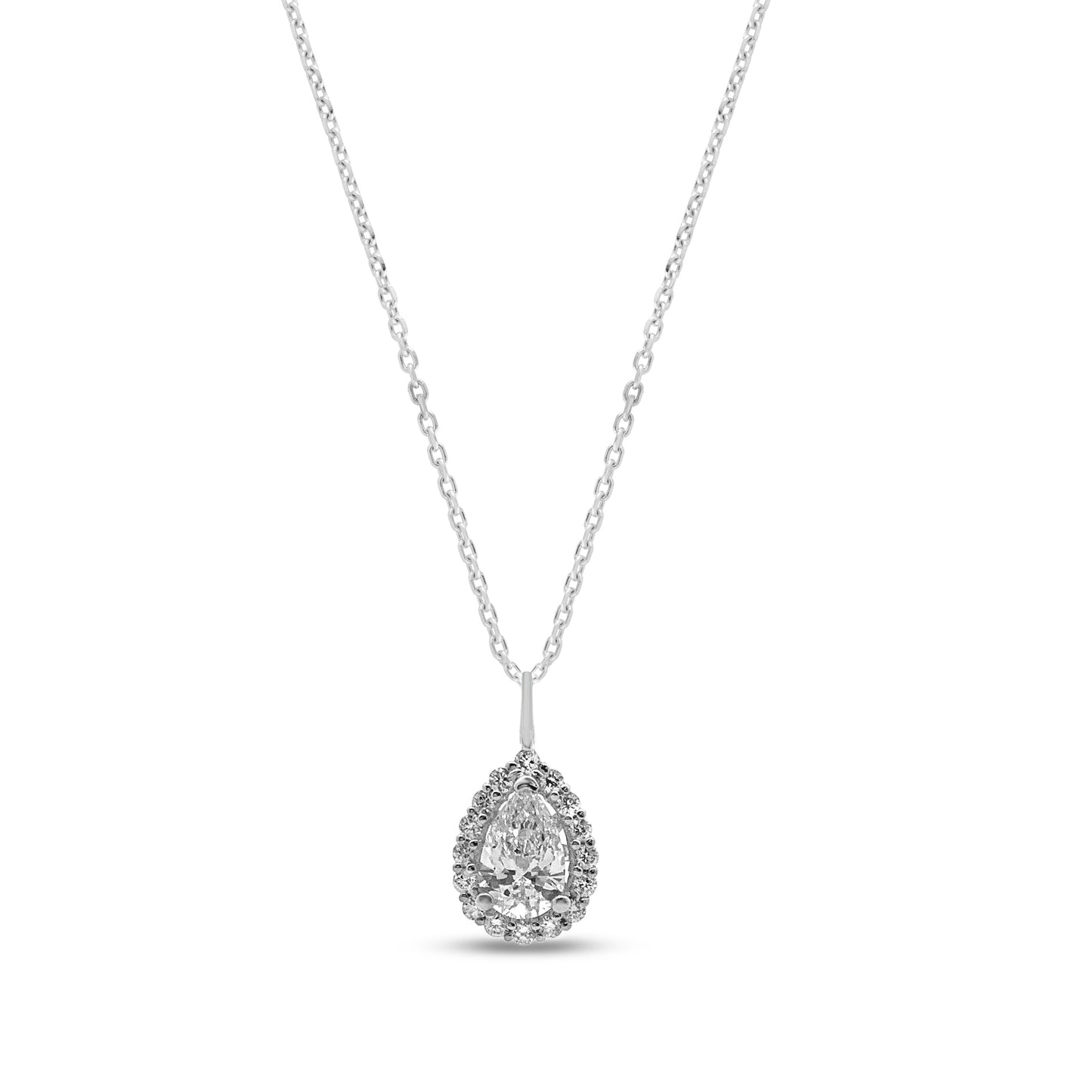 White Gold Pear Shape Halo Teardrop Danson Jewelers Danson Jewelers