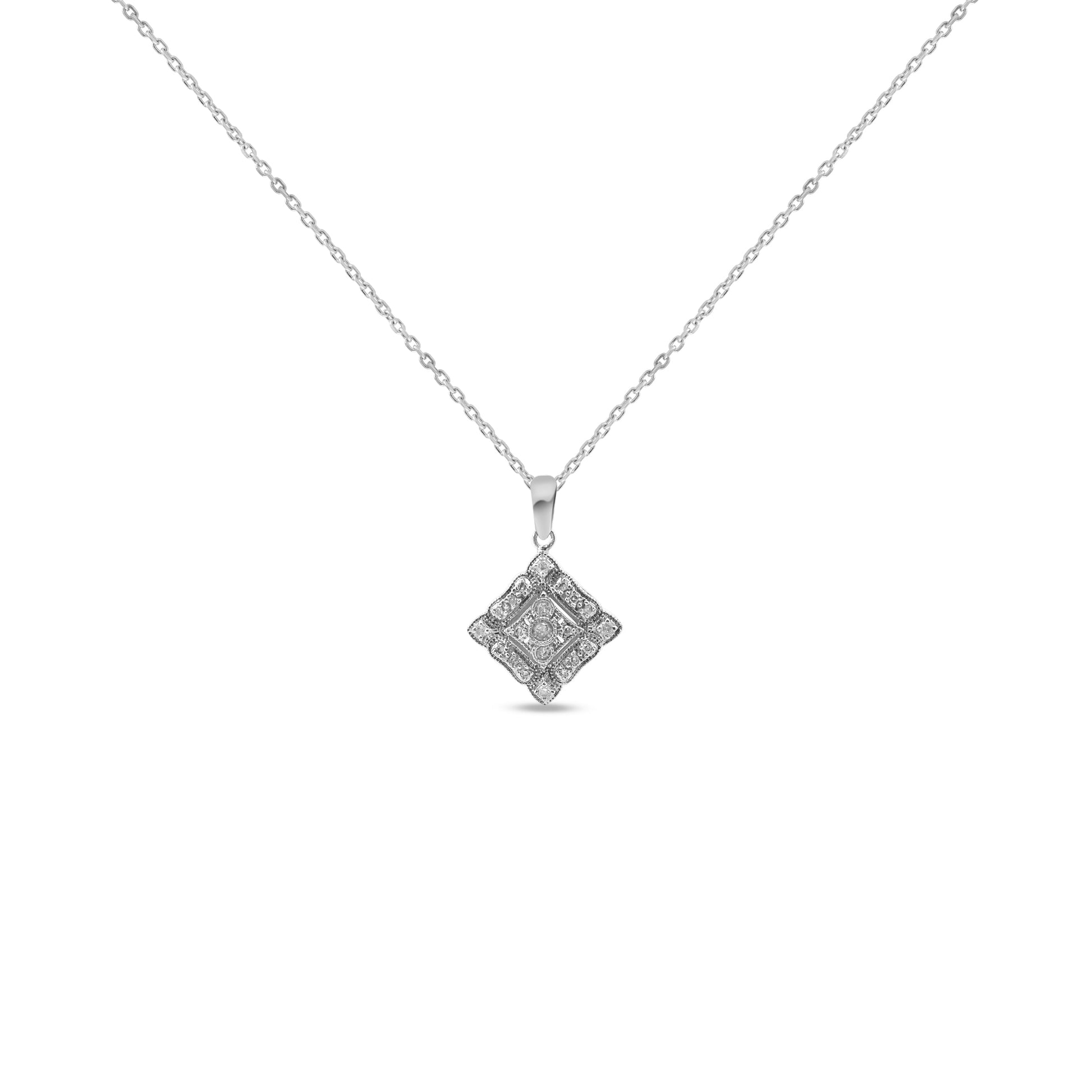 White Gold Necklaces White Gold Diamond Vintage Pendant Danson Jewelers Danson Jewelers