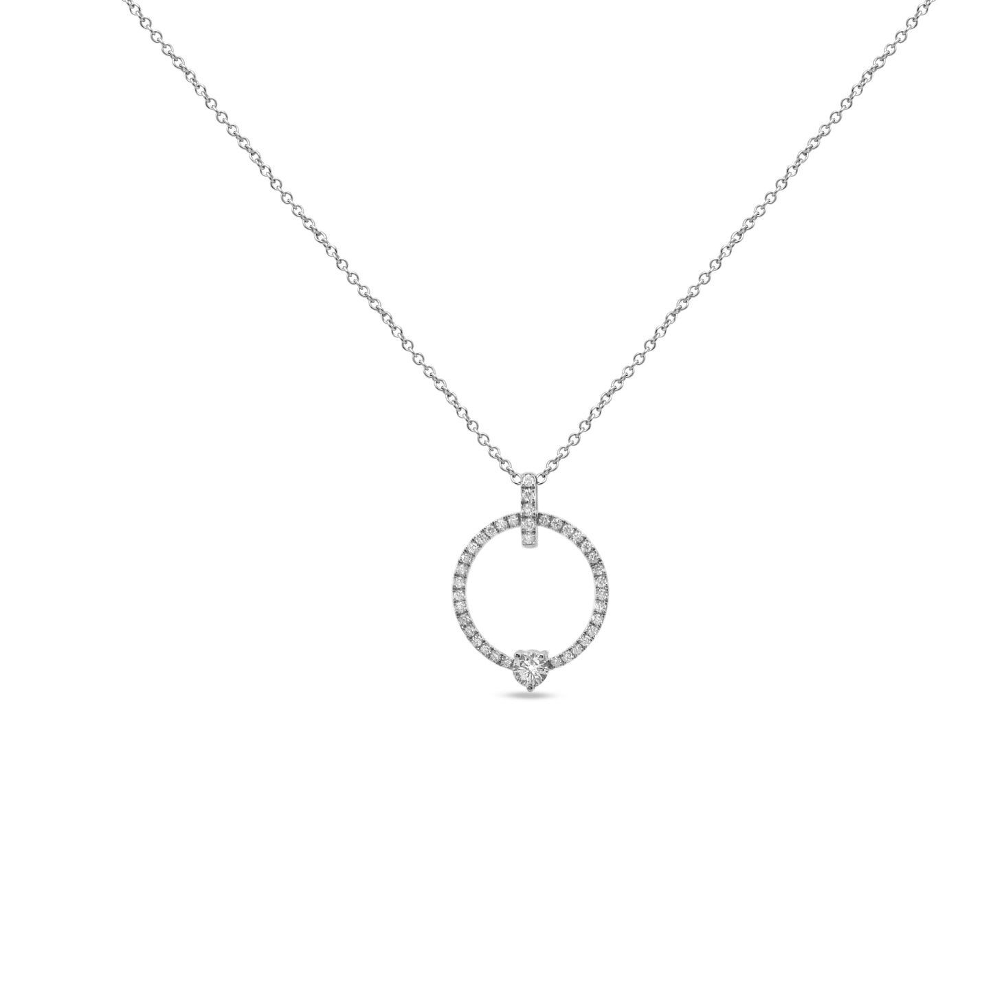 White Gold Necklaces White Gold Round Diamond Necklace Danson Jewelers Danson Jewelers