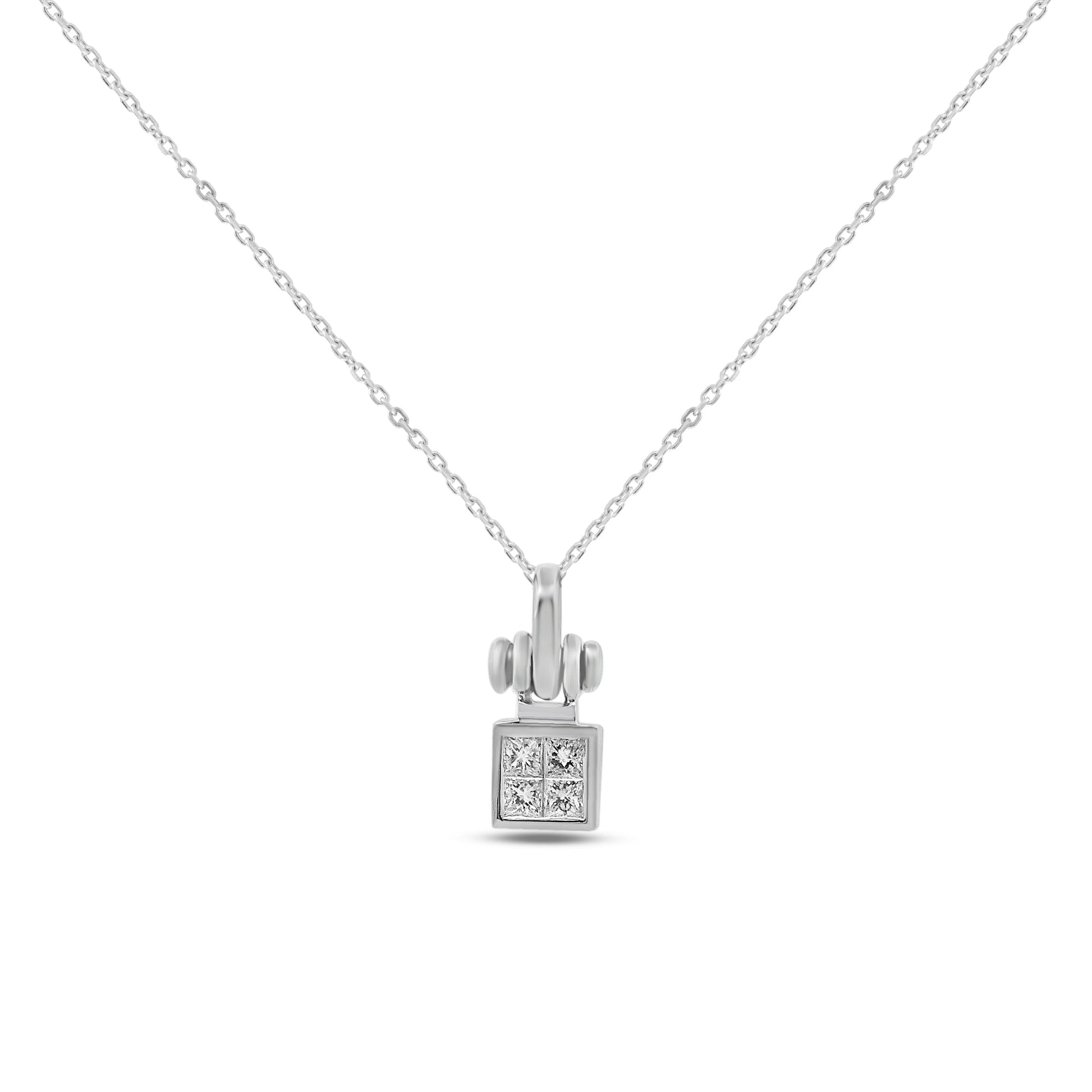 Princess Cut Invisible Set Diamond Pendant Danson Jewelers Danson Jewelers