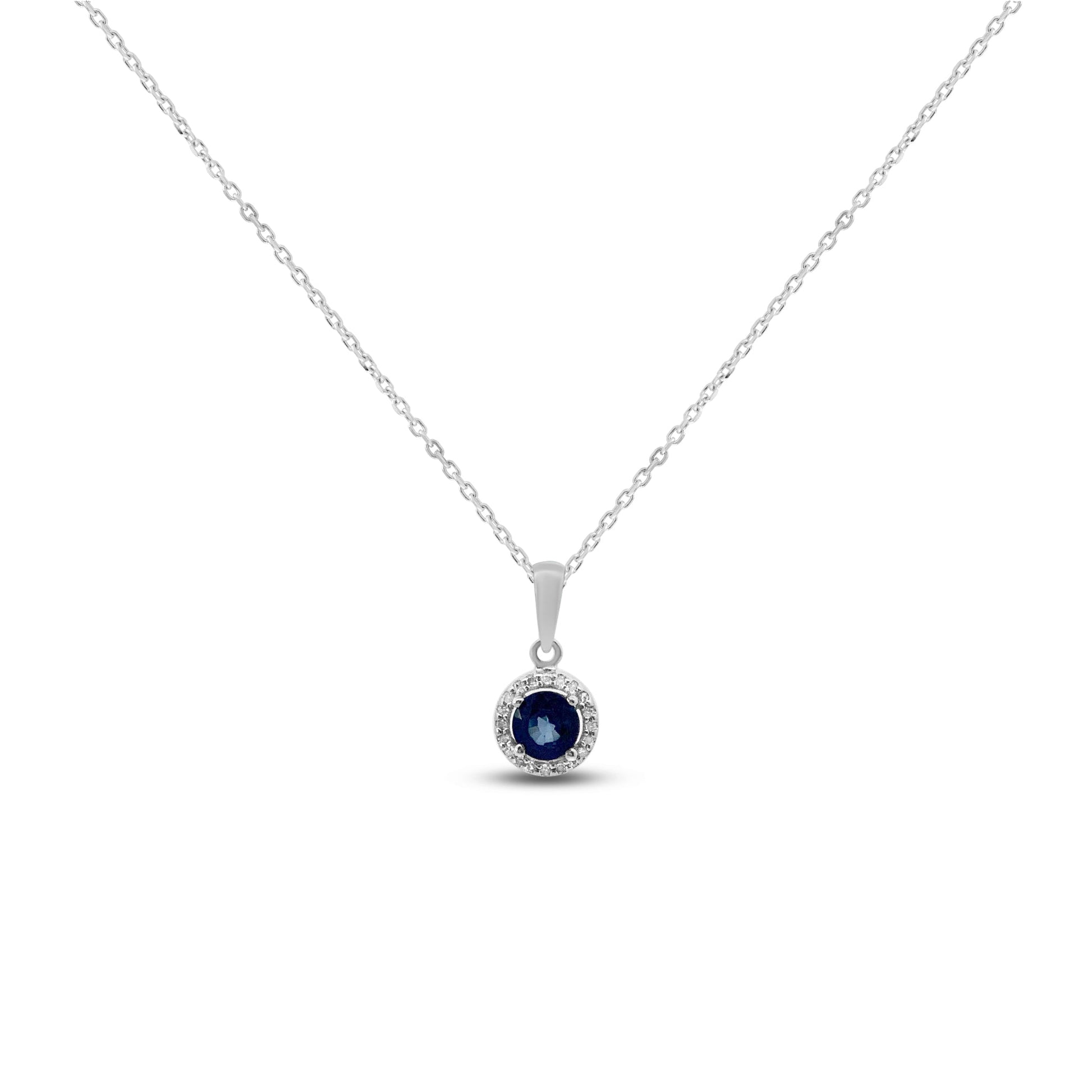 Diamond Halo Pendant With Blue Sapphire Danson Jewelers Danson Jewelers