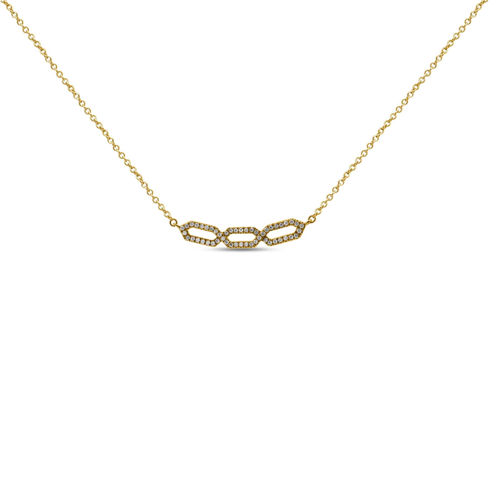 Yellow Gold Necklace Yellow Gold Diamond Link Pendant dansonjewelers Danson Jewelers