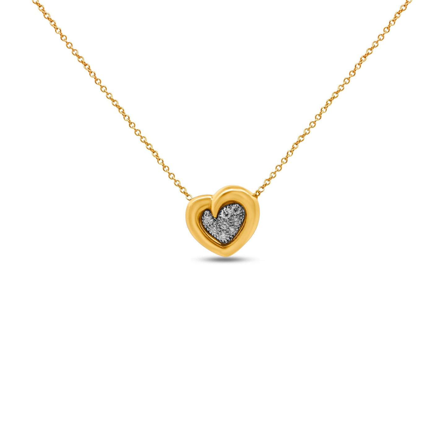Yellow Gold Necklace Yellow Gold Diamond Pave Heart dansonjewelers Danson Jewelers