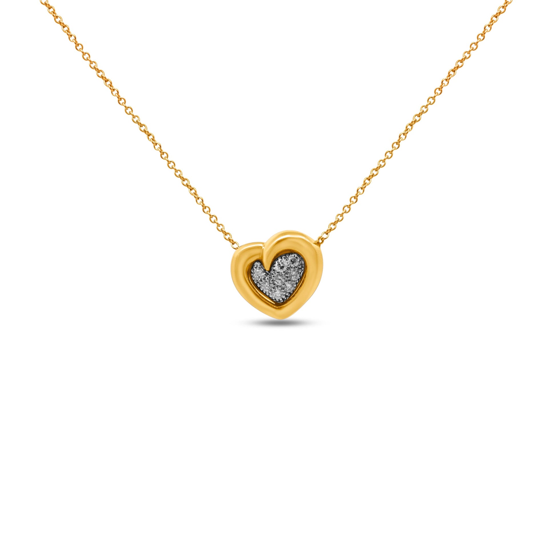 Yellow Gold Necklace Yellow Gold Diamond Pave Heart dansonjewelers Danson Jewelers