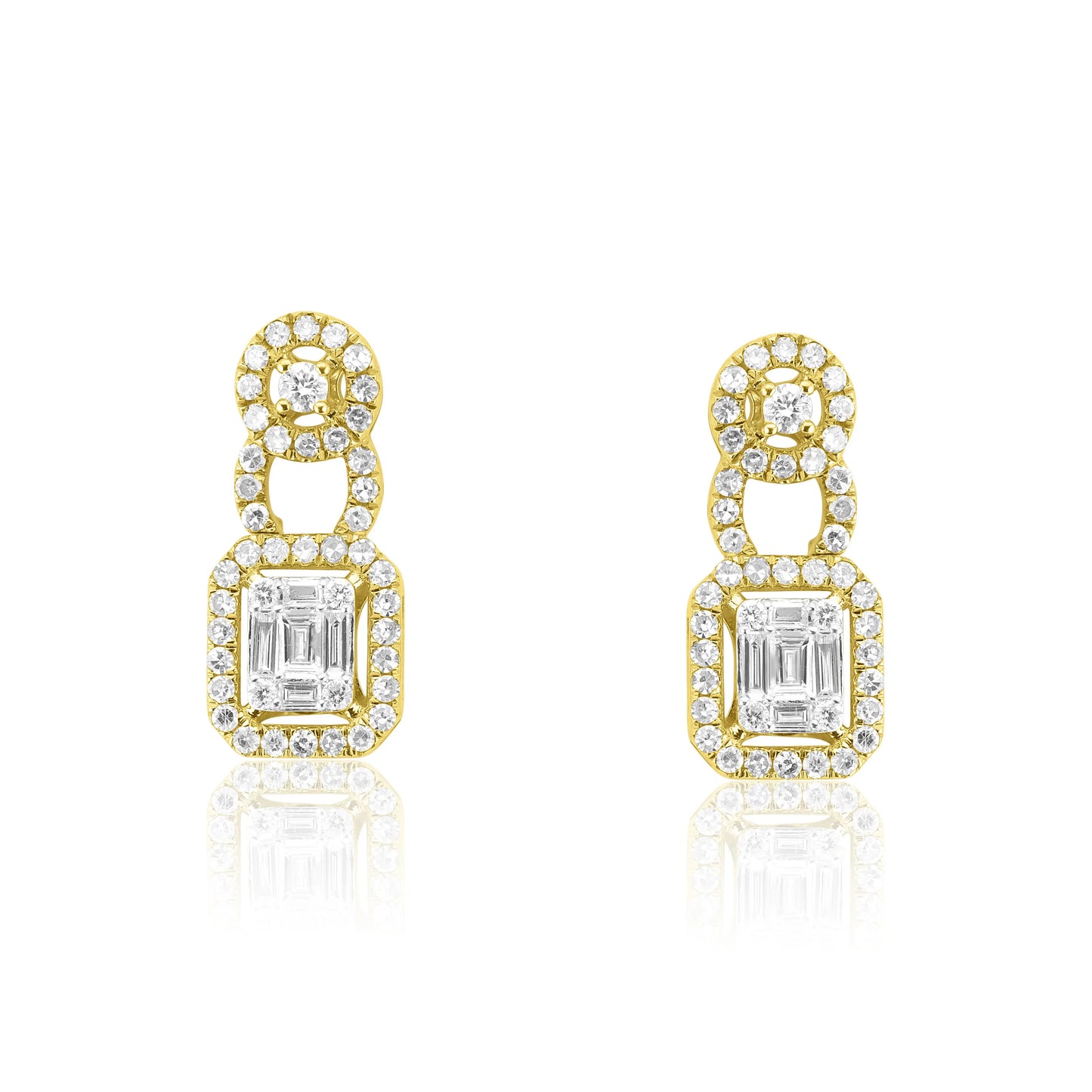 White Gold Earrings Illusion Set Diamond Hanging Earrings dansonjewelers Danson Jewelers 