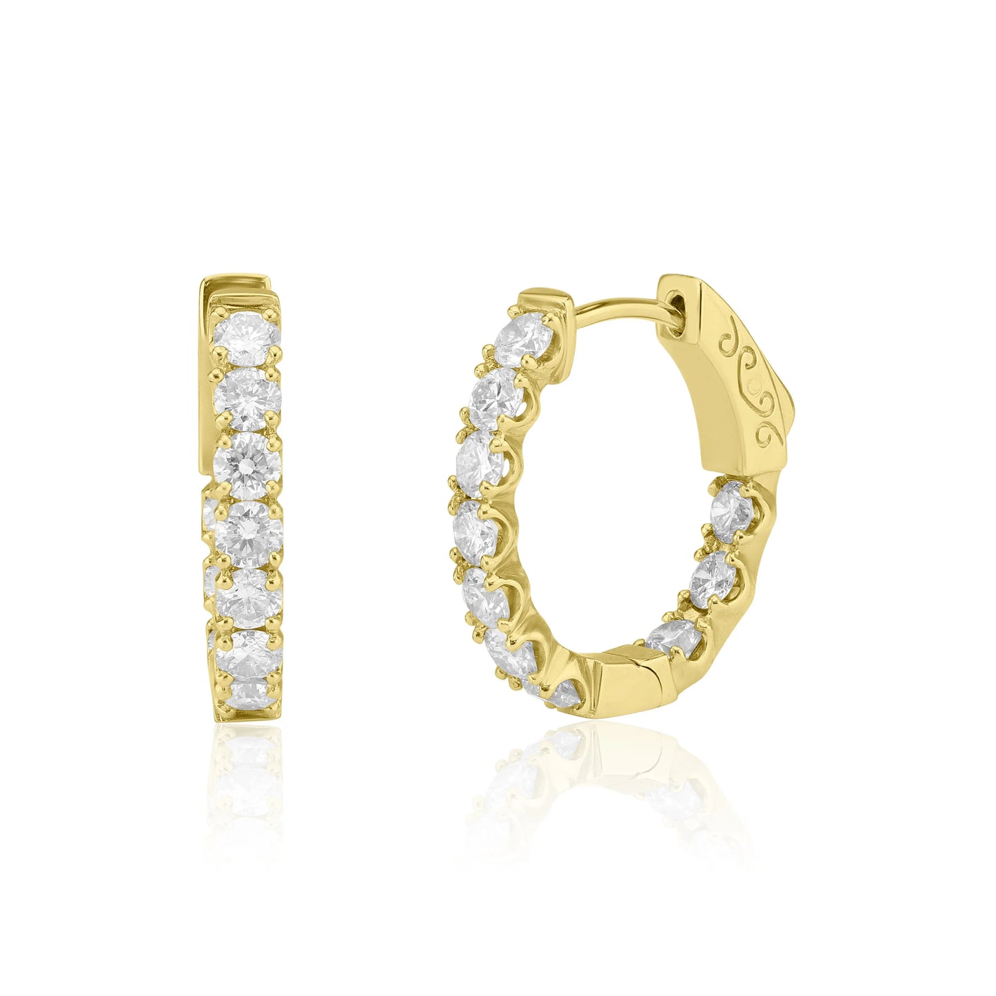 White Gold Earrings Inside Out Diamond Hoop Earrings dansonjewelers Danson Jewelers 