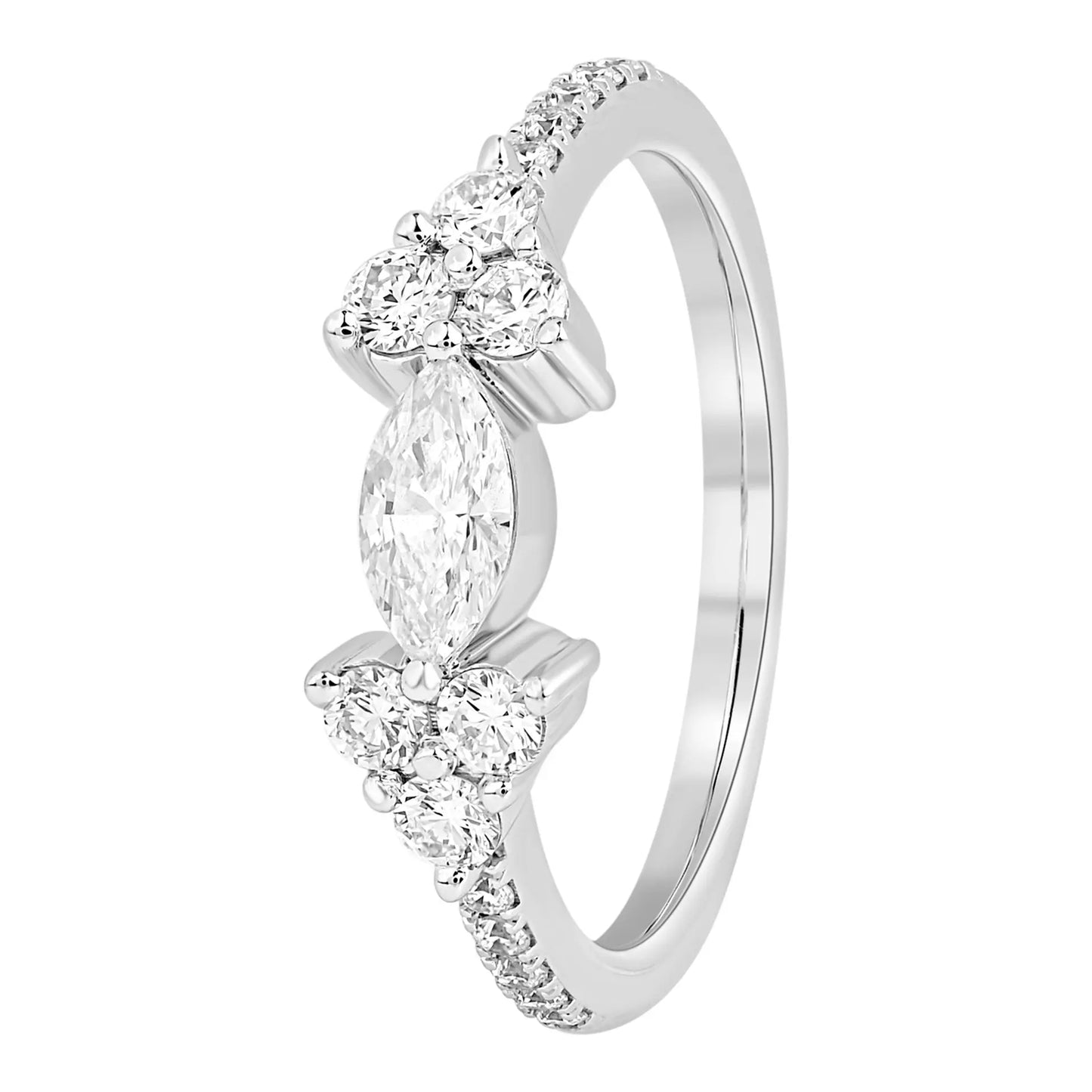 White Gold Ladies Rings Marquise Bridge Diamond Ring Danson Jewelers Danson Jewelers 