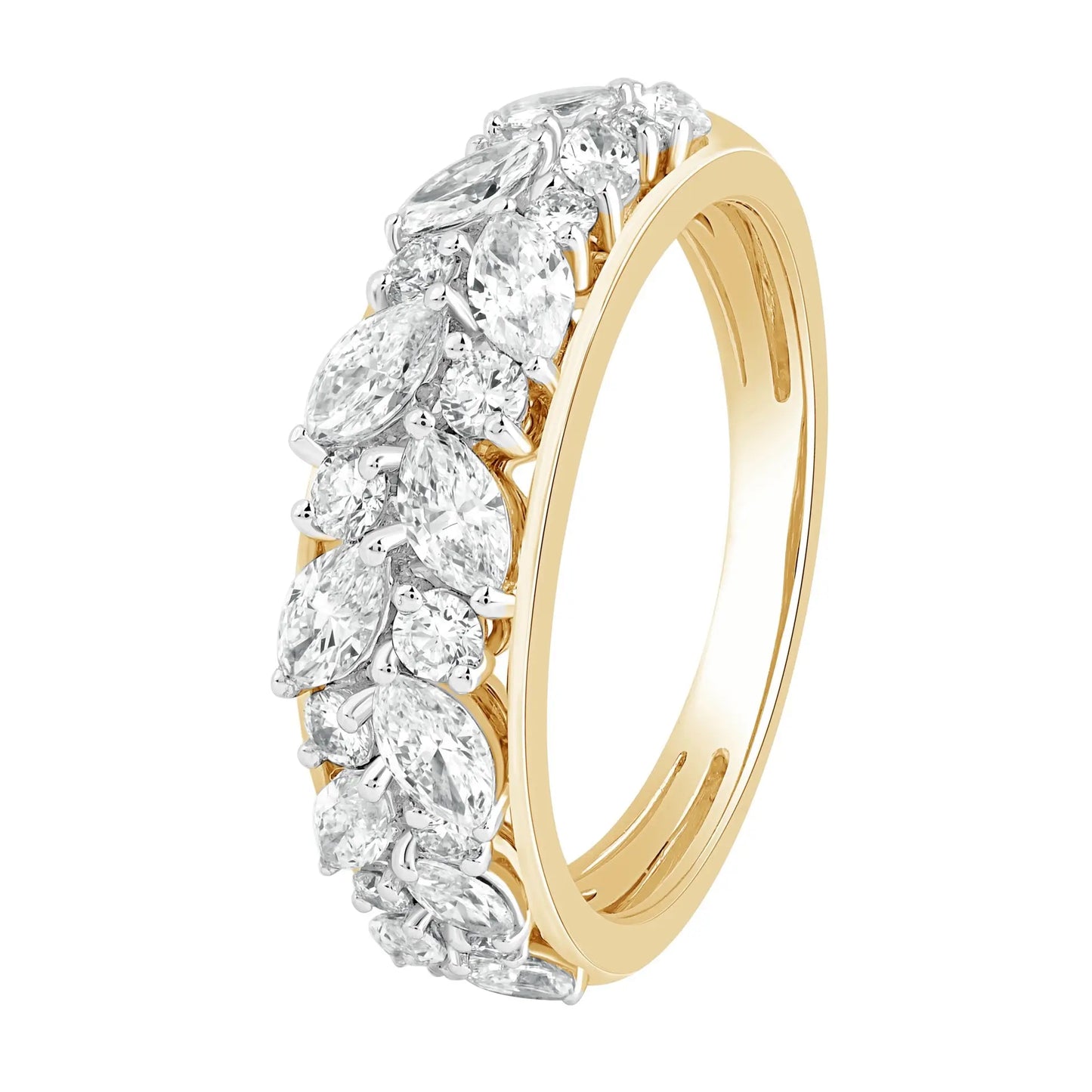 Yellow Gold Ladies Rings Marquise Diamond Statement Ring Danson Jewelers Danson Jewelers 
