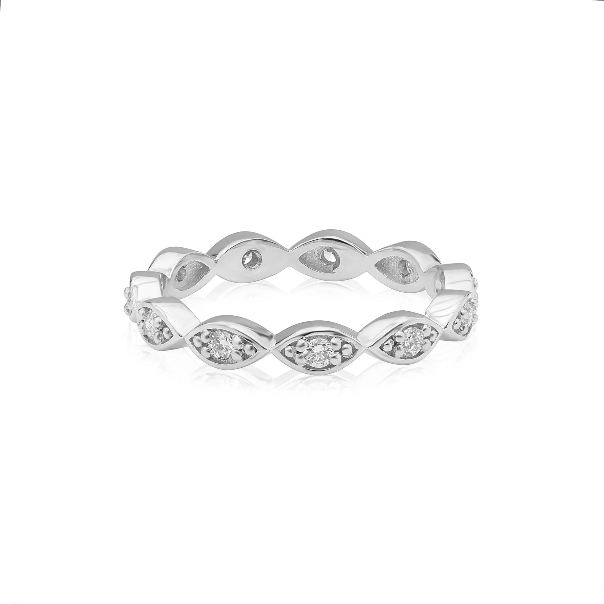 Yellow Gold Ladies Rings Marquise Shaped Vintage Eternity Band Danson Jewelers Danson Jewelers 