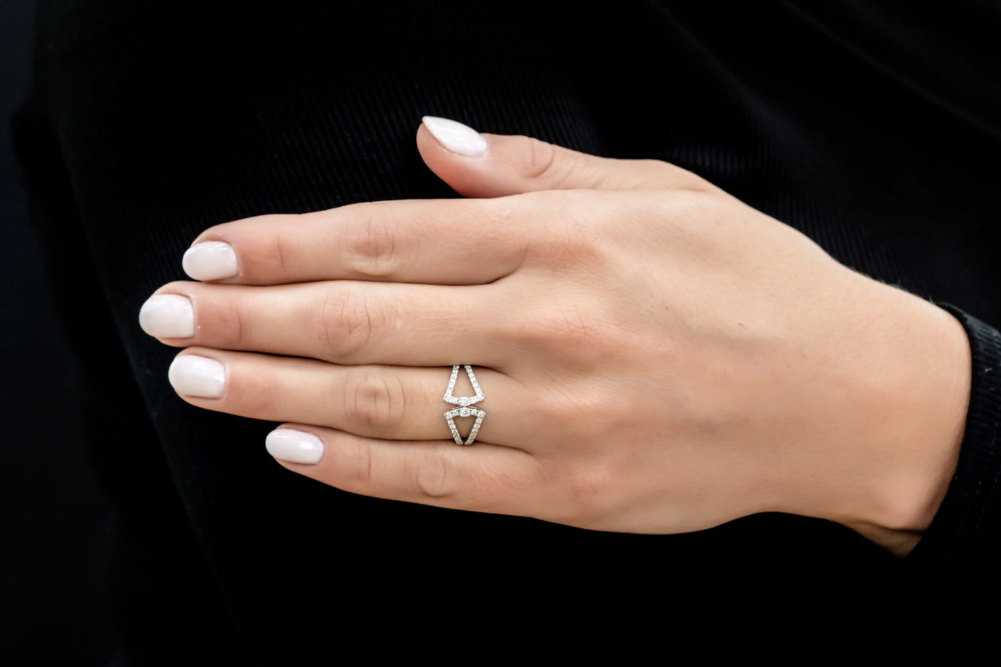 White Gold Ladies Rings Open Bar Diamond Ring Danson Jewelers Danson Jewelers 