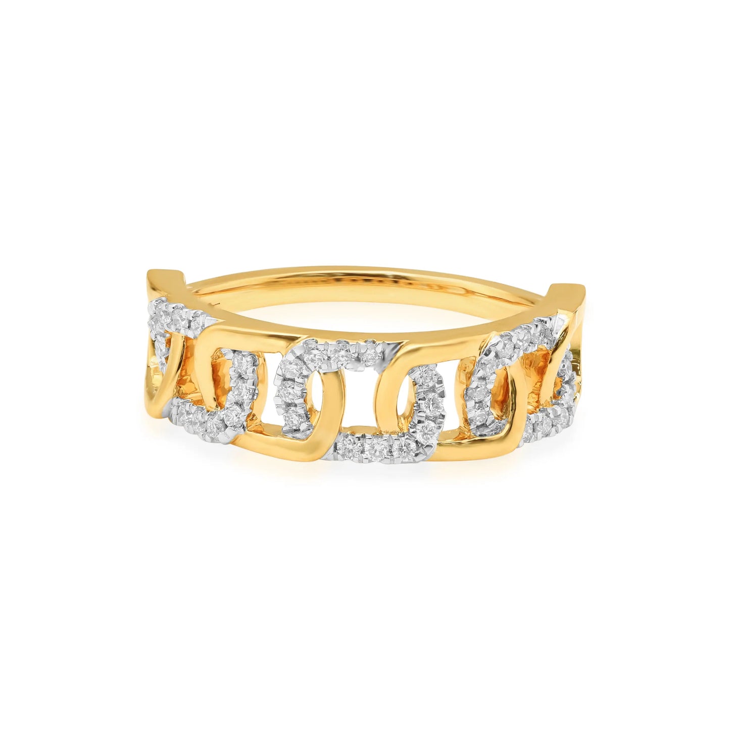 Rose Gold Ladies Rings Open Link Diamond Band dansonjewelers Danson Jewelers 