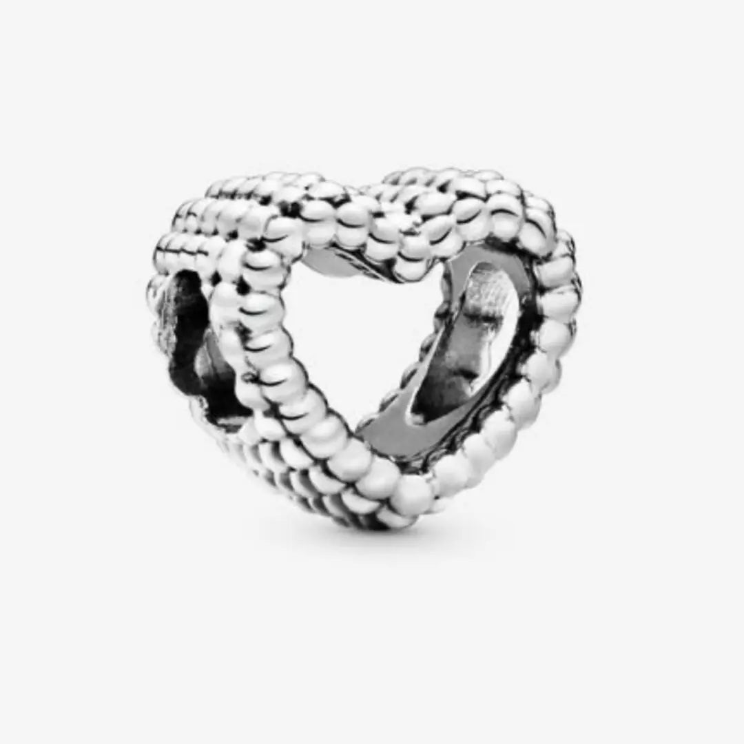 Pandora Beaded Open Heart Charm - Danson Jewelers Silver Jewelry 