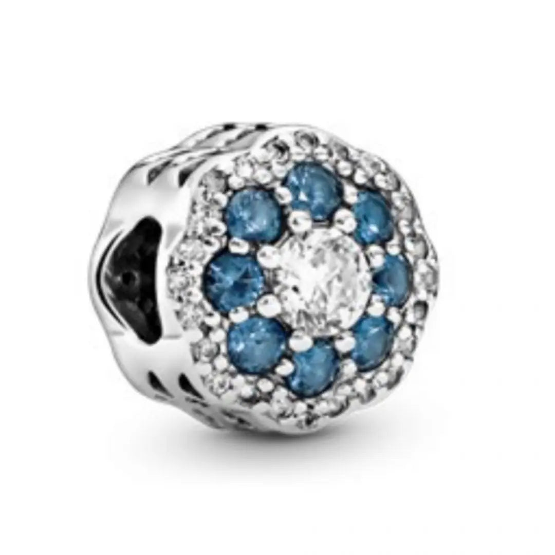 Pandora Blue Sparkle Flower Charm - Danson Jewelers Silver Jewelry 