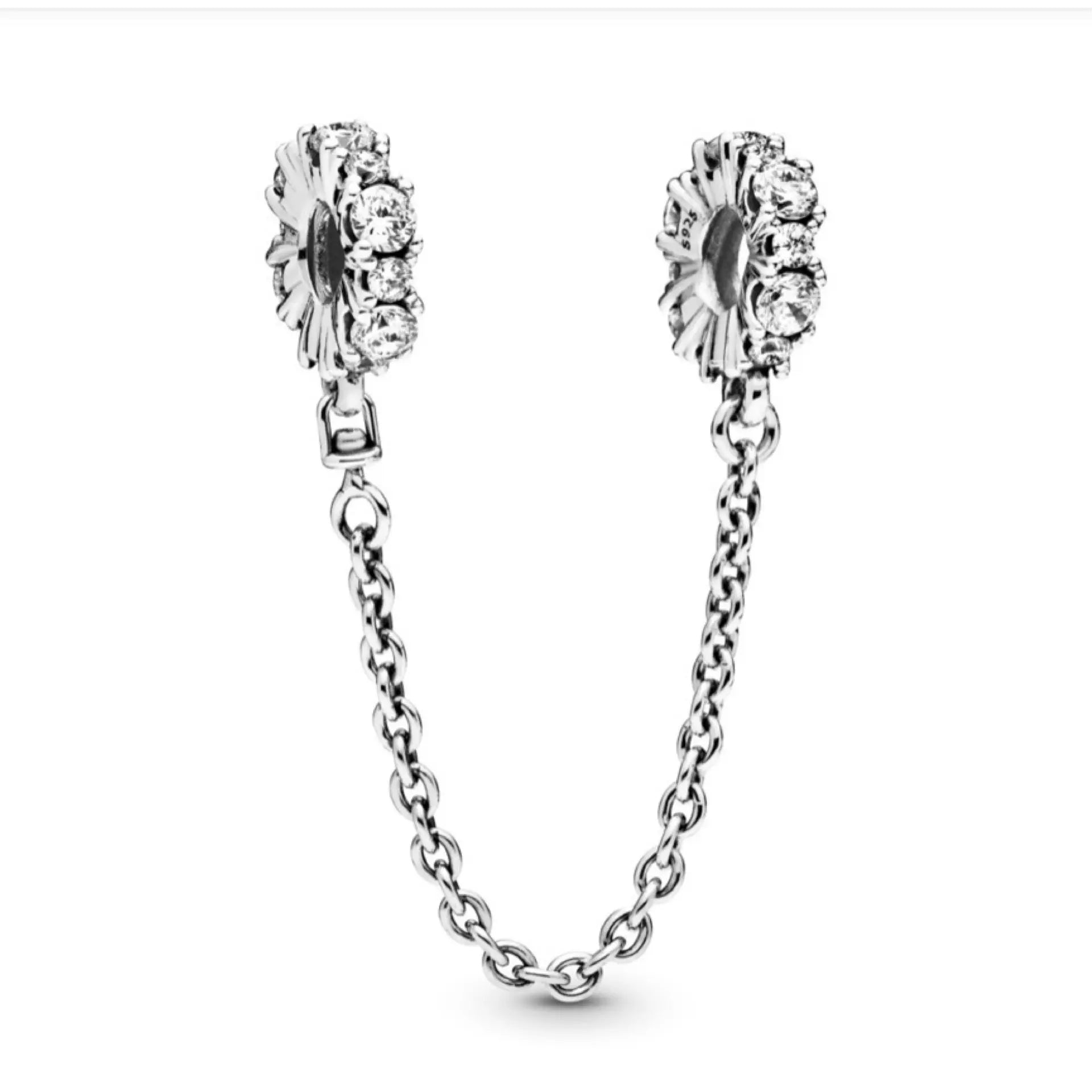 Pandora Clear Sparkle Safety Chain Charm - Danson Jewelers Silver Jewelry 