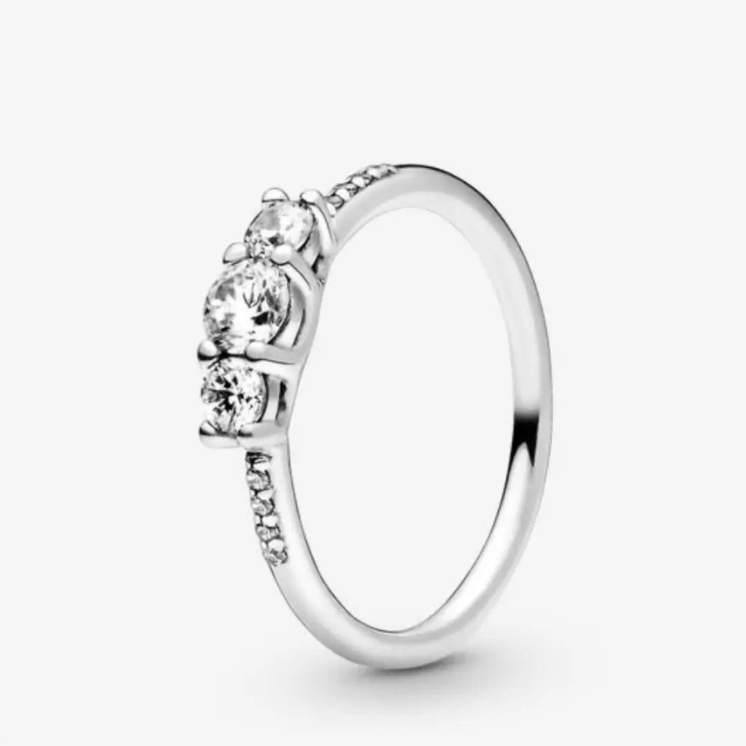Pandora Clear Three Stone Ring - Danson Jewelers Silver Jewelry 