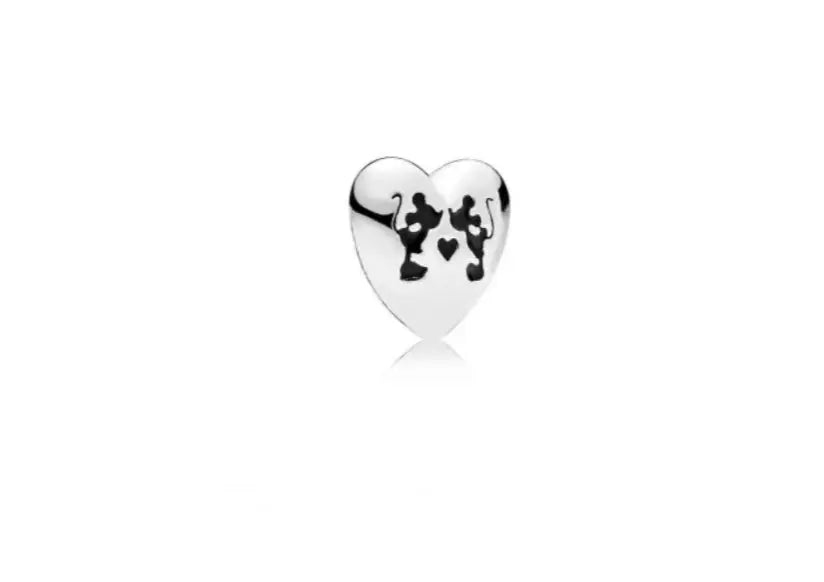 Pandora - Disney Mickey & Minnie Kiss Petite Locket Charm, Black Enamel Danson Jewelers Danson Jewelers