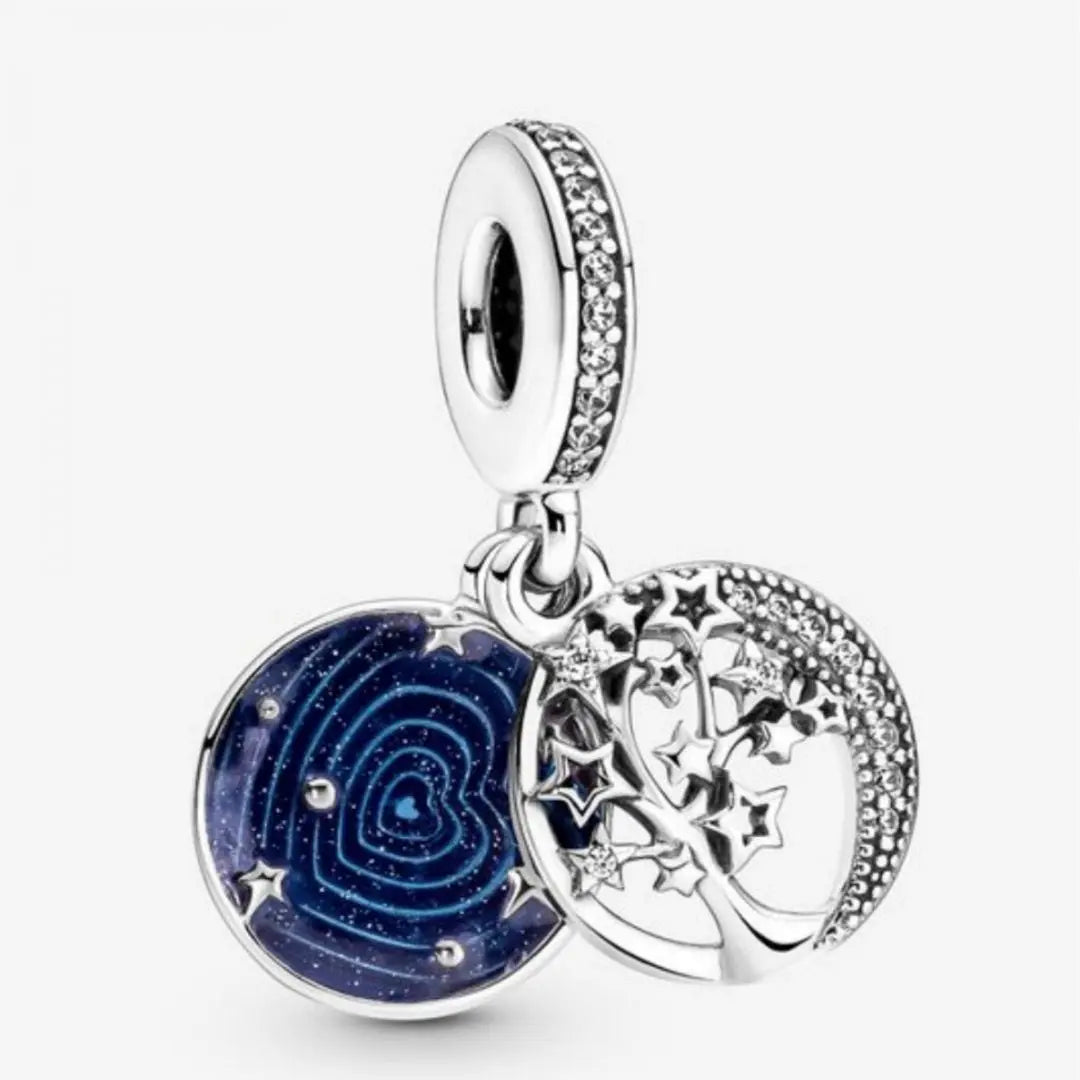 Pandora Double Dangle Tree & Galaxy Moon Charm - Danson Jewelers Silver Jewelry 