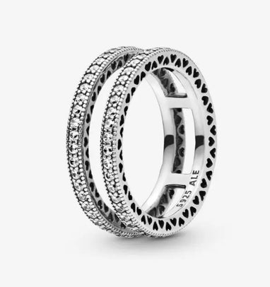 Eternity Rings Pandora Thick Band Ring Pandora Double Sparkle And