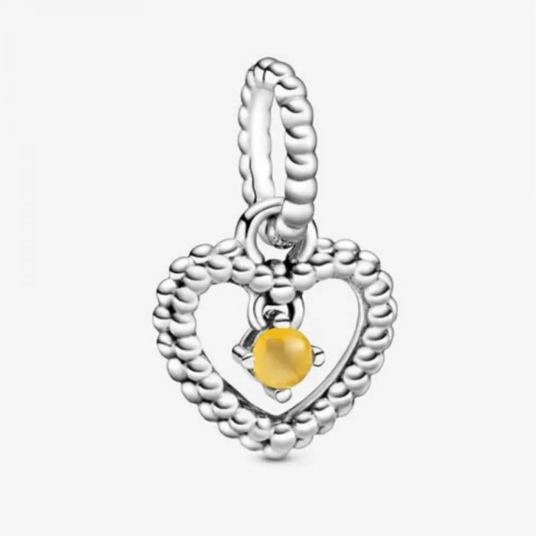 Pandora Heart Honey Color Dangle Charm - Danson Jewelers Silver Jewelry 