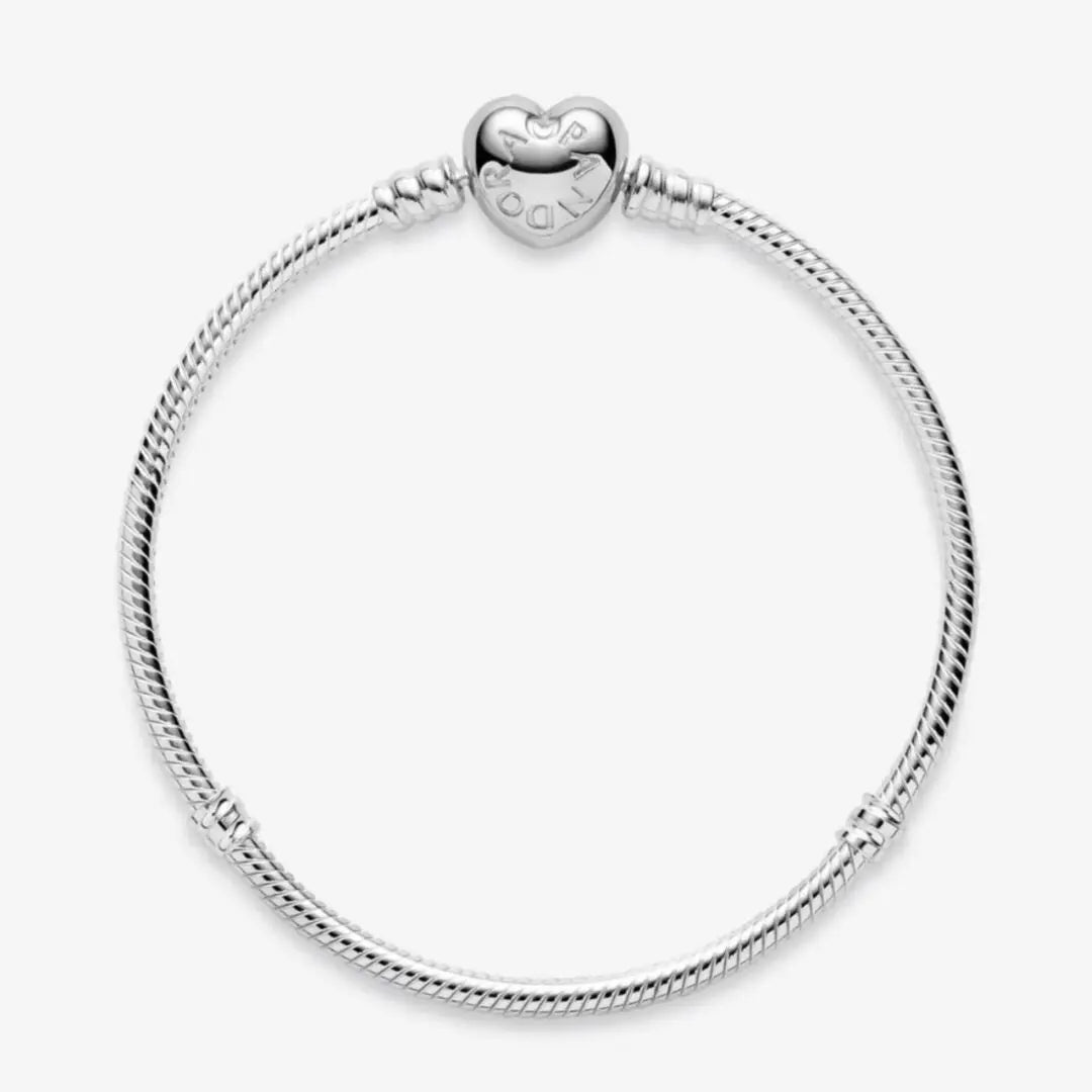 Pandora Moments Heart Clasp Snake Chain Bracelet - Danson Jewelers Silver Jewelry 