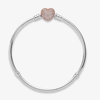 Pandora Moments Sparkling Heart Clasp Snake Chain – Danson Jewelers
