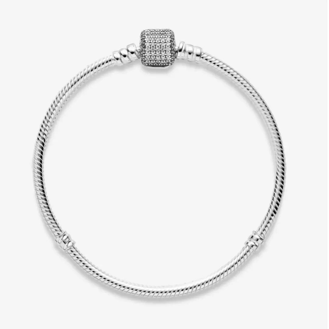 Pandora Moments Sparkling Pave Clasp Snake Chain Bracelet - Danson Jewelers Silver Jewelry 