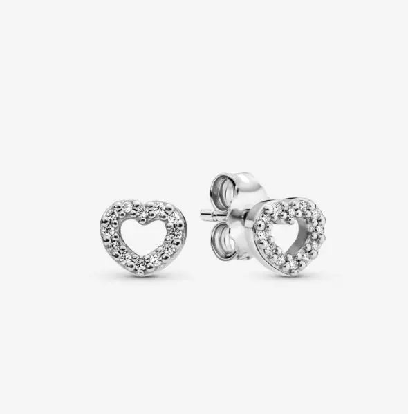 Silver Jewelry Pandora Open Heart Stud Earrings dansonjewelers Danson Jewelers