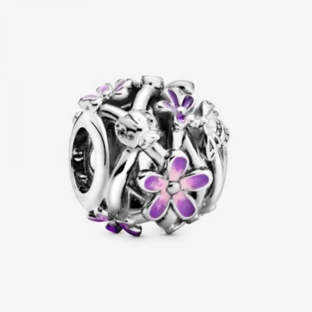Pandora Openwork Purple Daisy Charm - Danson Jewelers Silver Jewelry 