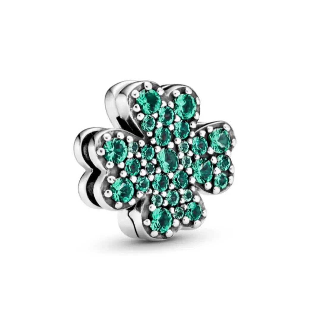Pandora Pave Four-Leaf Clover Charm - Danson Jewelers Silver Jewelry 