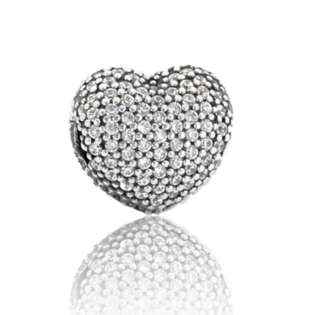 Pandora Pave Open My Heart Clip Charm - Danson Jewelers Silver Jewelry 