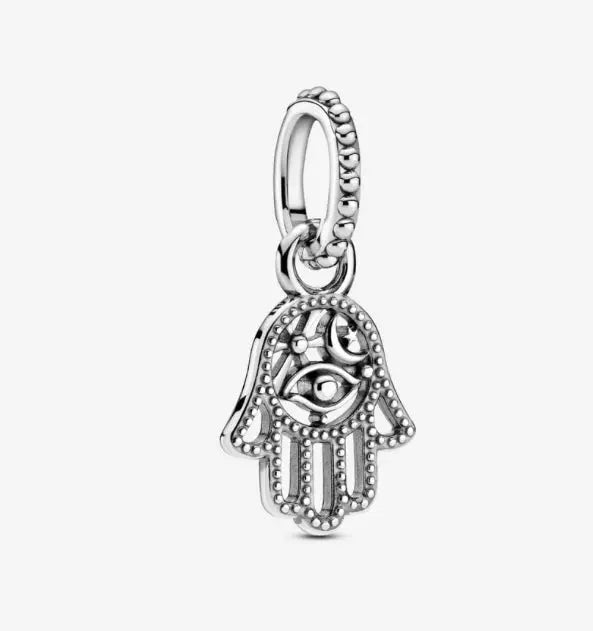 Silver Jewelry Pandora Protective Hamsa Hand Dangle Charm dansonjewelers Danson Jewelers