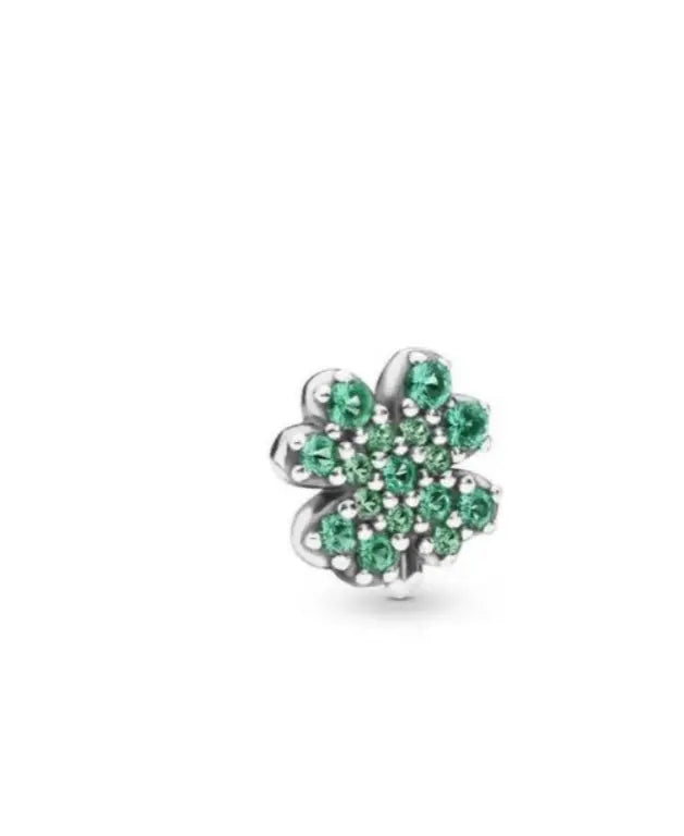Pandora Radiant Green Clover Petite Locket Charm, Aqua Green Crystals Danson Jewelers Danson Jewelers