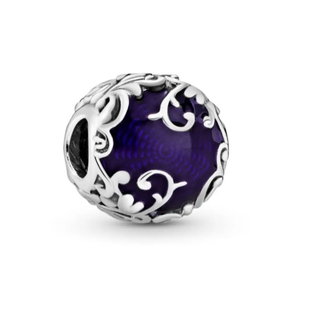 Pandora Regal Beauty, Purple Enamel Swirls Charm - Danson Jewelers Silver Jewelry 