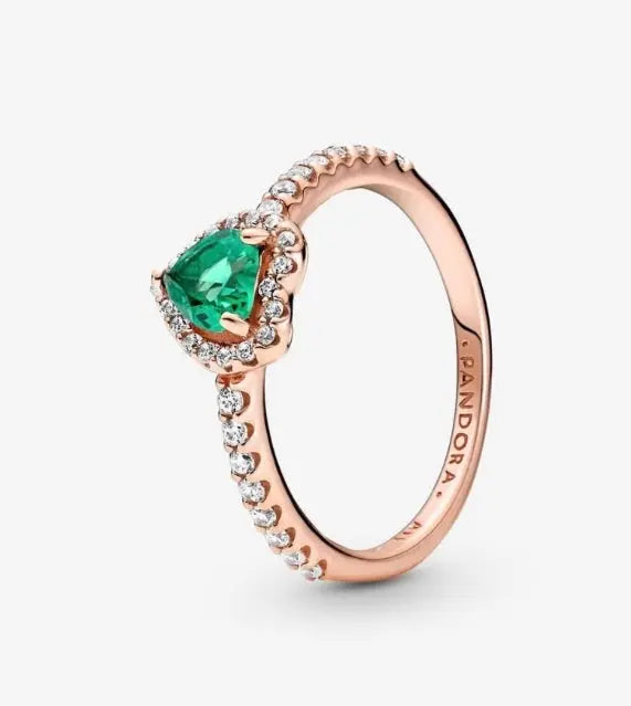 Pandora Pandora Sparkling Elevated Heart Ring, Green Danson Jewelers Danson Jewelers 