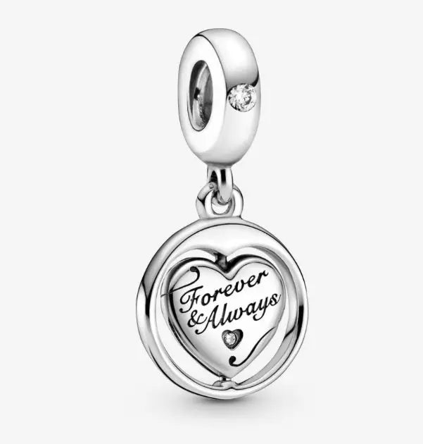 Silver Jewelry Pandora Spinning Forever & Always Soulmate Dangle Charm dansonjewelers Danson Jewelers