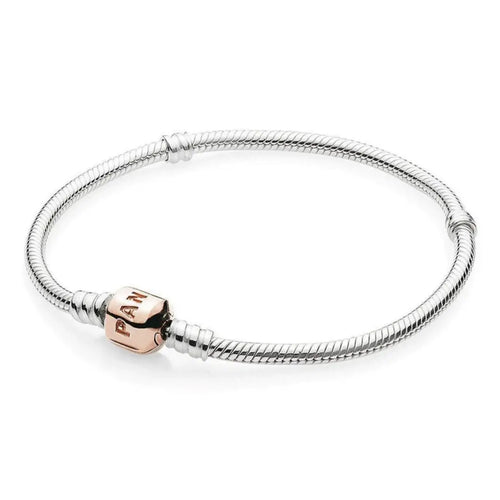 Pandora Sterling Silver Snake Chain with Pandora Rose – Danson Jewelers
