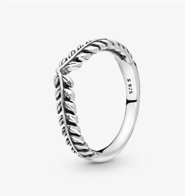 Silver Jewelry Pandora Wheat Grains Wishbone Ring dansonjewelers Danson Jewelers