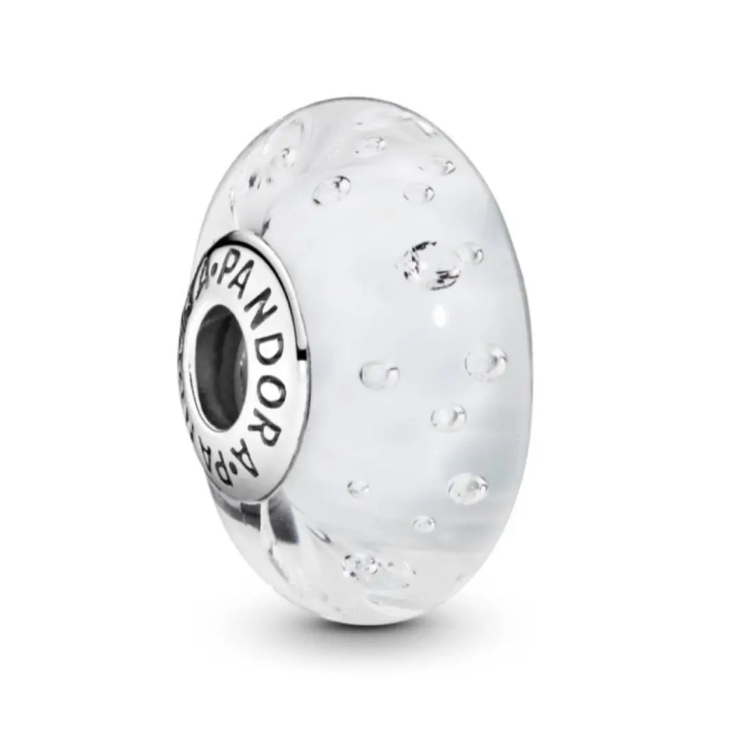 Pandora White Fizzle Glass Charm - Danson Jewelers Silver Jewelry 