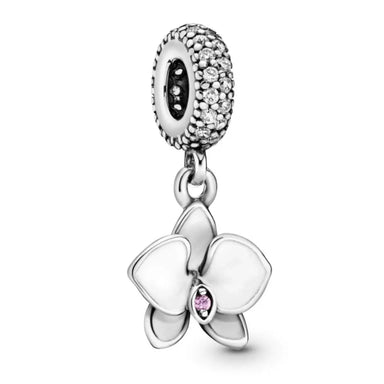 Pandora White Orchid Flower Dangle Charm - Danson Jewelers