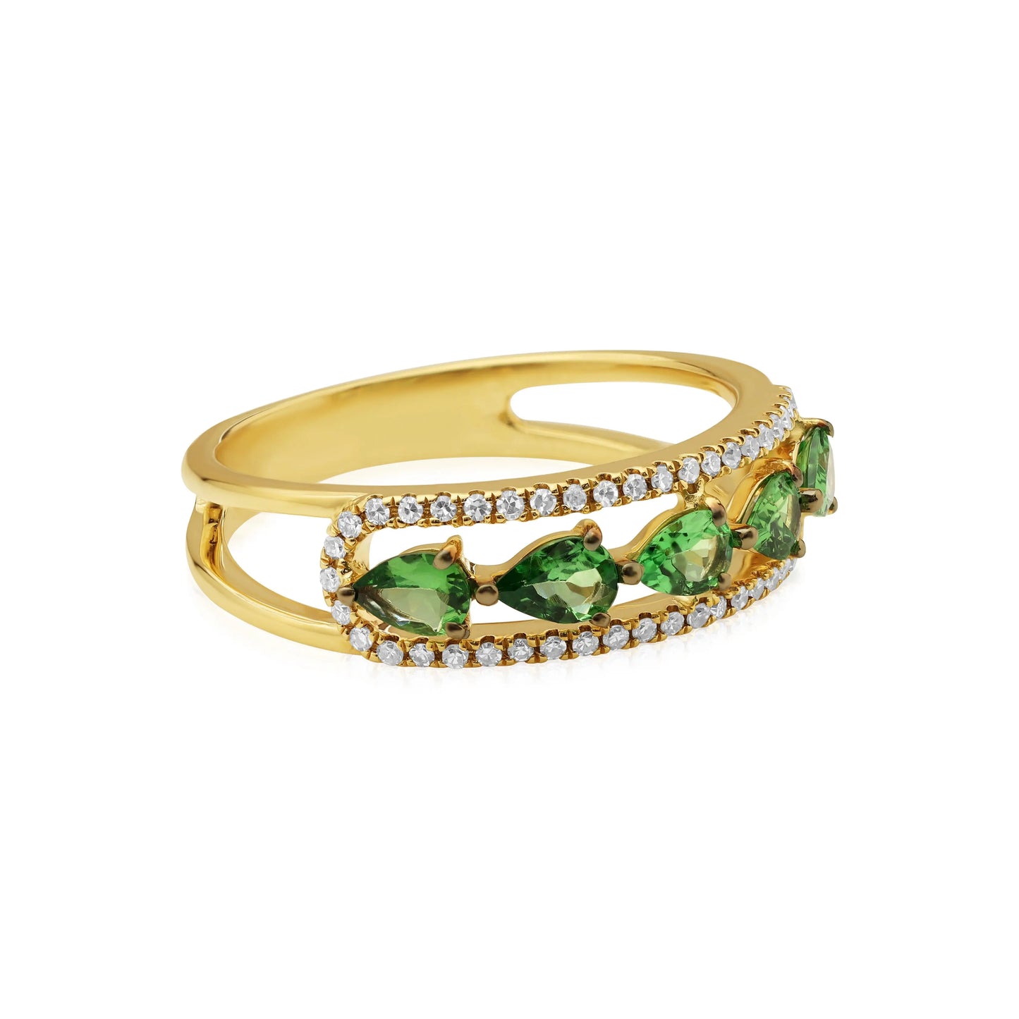 Pear Shape Green Garnet And Diamond Ring dansonjewelers