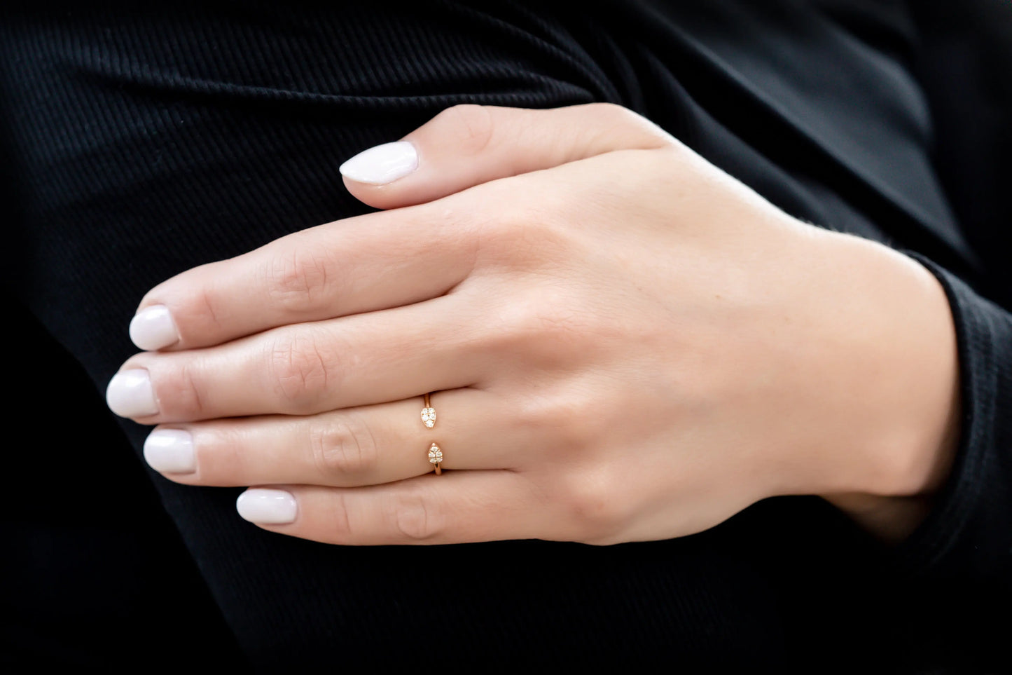 Rose Gold Ladies Rings Pear Shaped Open Diamond Band Danson Jewelers Danson Jewelers 