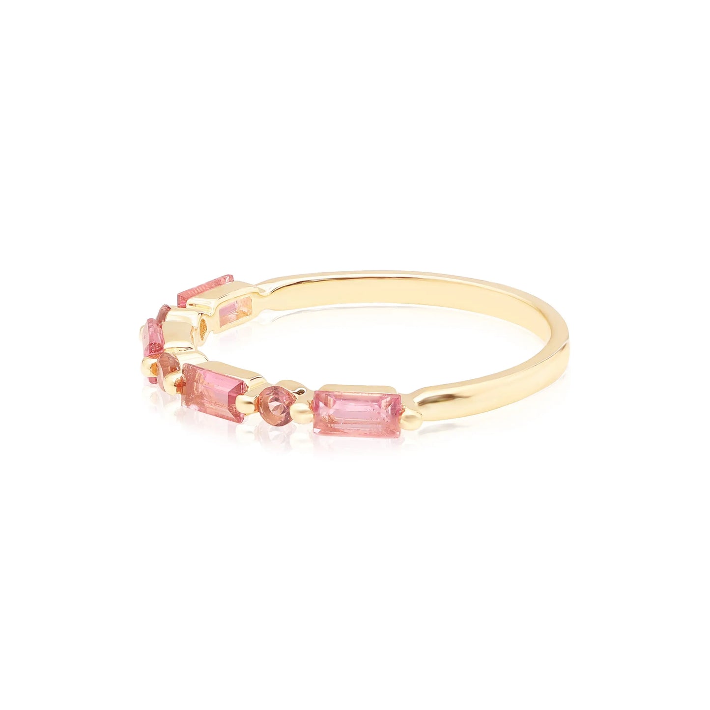 Yellow Gold Necklace Pink Tourmaline Stackable Band Danson Jewelers Danson Jewelers 